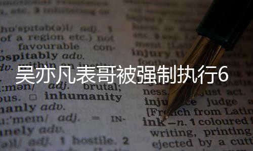 吴亦万 哥被执行合同借款纠纷强制涉及凡表
