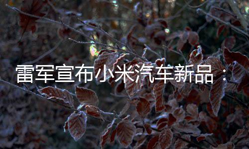 万你匹马雷军力怪会买宣布小米新品汽车千吗兽
